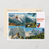 ヴィンテージフランスのアルプス、シャモニー・マルチビュー ポストカード (正面/裏面)