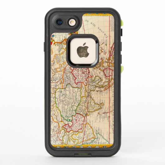 ヴィンテージフランスのアンティークの地図ヨーロッパからアジア LifeProof iPhoneケース (裏面)