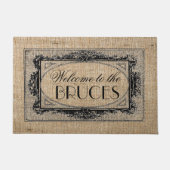 ヴィンテージフランスのアンティークパーソナライズされた枠 ドアマット (正面)