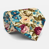 ヴィンテージフランスのアンティーク花 ネクタイ (ロール)