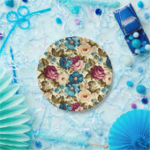 ヴィンテージフランスのアンティーク花 ペーパープレート (パーティー)