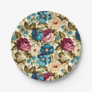 ヴィンテージフランスのアンティーク花 ペーパープレート