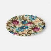 ヴィンテージフランスのアンティーク花 ペーパープレート (アングル)