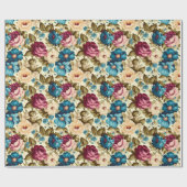 ヴィンテージフランスのアンティーク花 ラッピングペーパー (フラット)