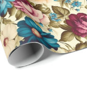 ヴィンテージフランスのアンティーク花 ラッピングペーパー (ロールコーナー)