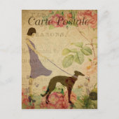 ヴィンテージフランスのアートプリント、レトロフローラはがき ポストカード (正面)