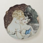 ヴィンテージフランスのアールデコルイIcart：秘密 ラウンドクッション (裏面)