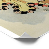 ヴィンテージフランスのアールヌーボーカンカン踊り ポスター (角)