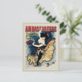 ヴィンテージフランスのアールヌーボーカンカン踊り ポストカード (スタンド正面)