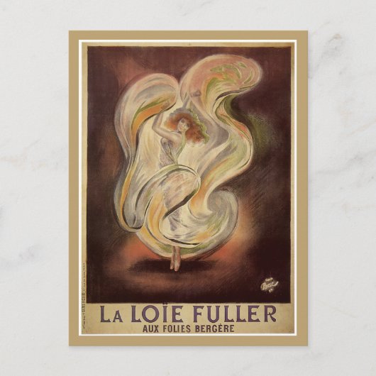 ヴィンテージフランスのアールヌーボーダンス ポストカード (正面)
