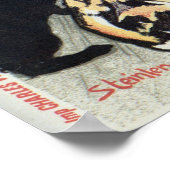 ヴィンテージフランスのアールヌーボーミルクアド、ネコ、ガール ポスター (角)