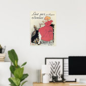 ヴィンテージフランスのアールヌーボーミルクアド、ネコ、ガール ポスター (ホームオフィス)