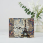 ヴィンテージフランスのウェディングsvpカード インビテーションポストカード (スタンド正面)