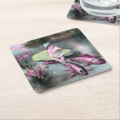 ヴィンテージフランスのエイプリルフールピスタード スクエアペーパーコースター (アングル)