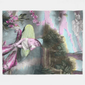 ヴィンテージフランスのエイプリルフールピスタード フリースブランケット (正面(横))