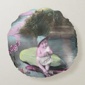 ヴィンテージフランスのエイプリルフールピスタード ラウンドクッション (裏面)