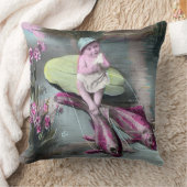 ヴィンテージフランスのエイプリルフール葉書 クッション (ブランケット)