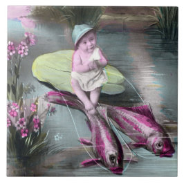 ヴィンテージフランスのエイプリルフール葉書 タイル