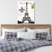 ヴィンテージフランスのエッフェル塔のキャンバス キャンバスプリント (インサイチュ (寝室))