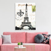 ヴィンテージフランスのエッフェル塔のキャンバス キャンバスプリント (インサイチュ (リビング))