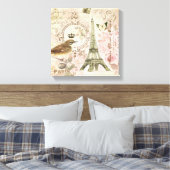 ヴィンテージフランスのエッフェル塔のキャンバス キャンバスプリント (インサイチュ (寝室))