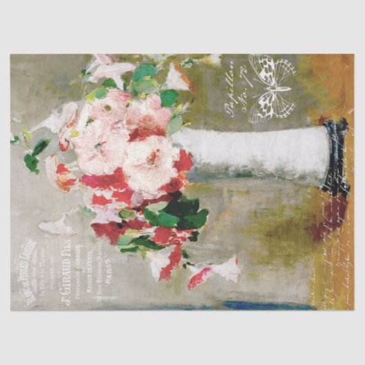 ヴィンテージフランスのエフェラとフローラ 薄葉紙 (正面)