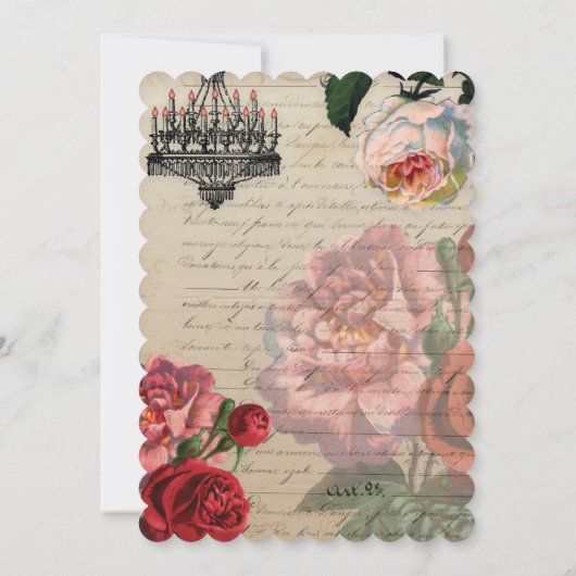 ヴィンテージフランスのエフェラフローラ60th誕生日パーティー 招待状 (裏面)