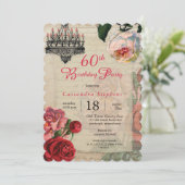 ヴィンテージフランスのエフェラフローラ60th誕生日パーティー 招待状 (スタンド正面)