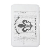 ヴィンテージフランスのエフェラB&W（紋章の）フラ・ダ・リカスタム バスマット (正面縦)