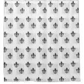 ヴィンテージフランスのエフェラB&W(紋章の)フラ・ダ・リ シャワーカーテン (正面)