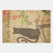 ヴィンテージフランスのエフエマデコップコラージュ3 ラッピングペーパーシート (正面)