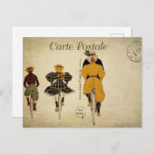 ヴィンテージフランスのエフエマファミリーサイクリング ポストカード (正面/裏面)