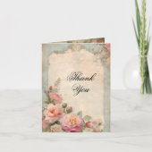 ヴィンテージフランスのエレガントフローラジャンク結婚ジャーナル 招待状 (正面)