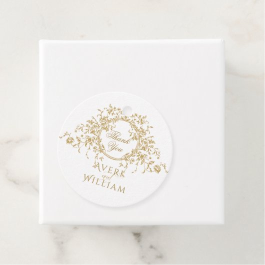 ヴィンテージフランスのエレガント金ゴールドフローラモノグラム結婚ズ フェイバータグ (インサイチュ)