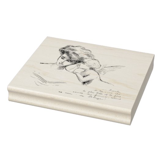 ヴィンテージフランスのエンジェル女子スフランスのクリプト ラバースタンプ (スタンプ)