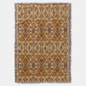 ヴィンテージフランスのオ素朴ンム秋ブラウンダマスク スローブランケット (正面縦)