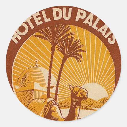 ヴィンテージフランスのカサブランカクラシックラウンドステッカー ラウンドシール (正面)