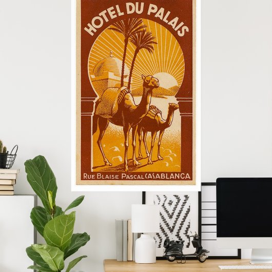ヴィンテージフランスのカサブランカ旅行ポスター ポスター (ホームオフィス)