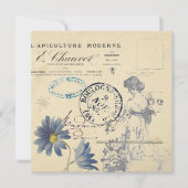 ヴィンテージフランスのカルテポストエールバラレディービーフラワー (正面)