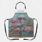 ヴィンテージフランスのカントリーがジャムジャースカスタム エプロン (正面)