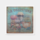 ヴィンテージフランスのカントリーがジャムジャースクラフトを守る スタンダードカクテルナプキン (正面)