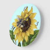 ヴィンテージフランスのカントリーひまわりミツバチ ラージ壁時計 (傾斜)