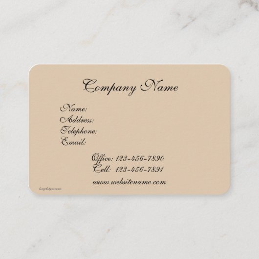 ヴィンテージフランスのカントリーガーデン 名刺 (裏面)