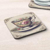 ヴィンテージフランスのカントリーシャビーシックフローラティーカップ コースター (左側)