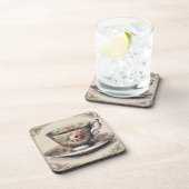 ヴィンテージフランスのカントリーシャビーシックフローラティーカップ コースター (右側)