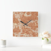 ヴィンテージフランスのカントリートイレウォールクロック スクエア壁時計 (ホーム)