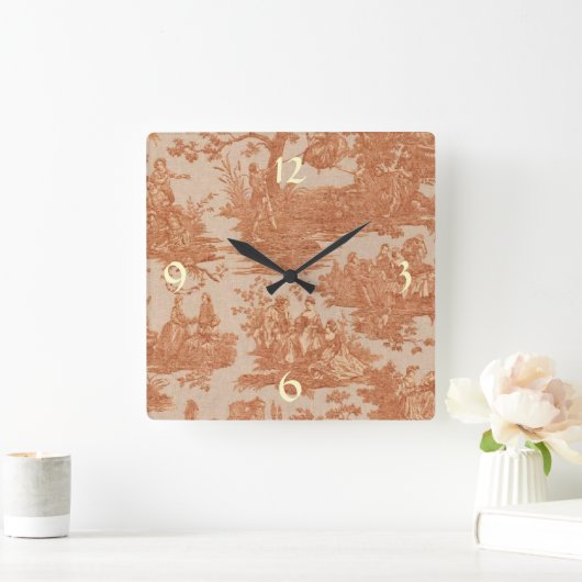 ヴィンテージフランスのカントリートイレウォールクロック スクエア壁時計 (ホーム)