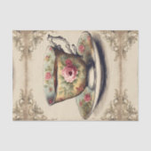 ヴィンテージフランスのカントリーフローラティーカップ 薄葉紙 (正面)