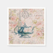 ヴィンテージフランスのカントリーボタニカルパリティーパーティー スタンダードカクテルナプキン (正面)