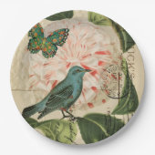 ヴィンテージフランスのカントリーボタニカルパリティーパーティー ペーパープレート (正面)